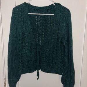 Cozy Green Knit Cardigan